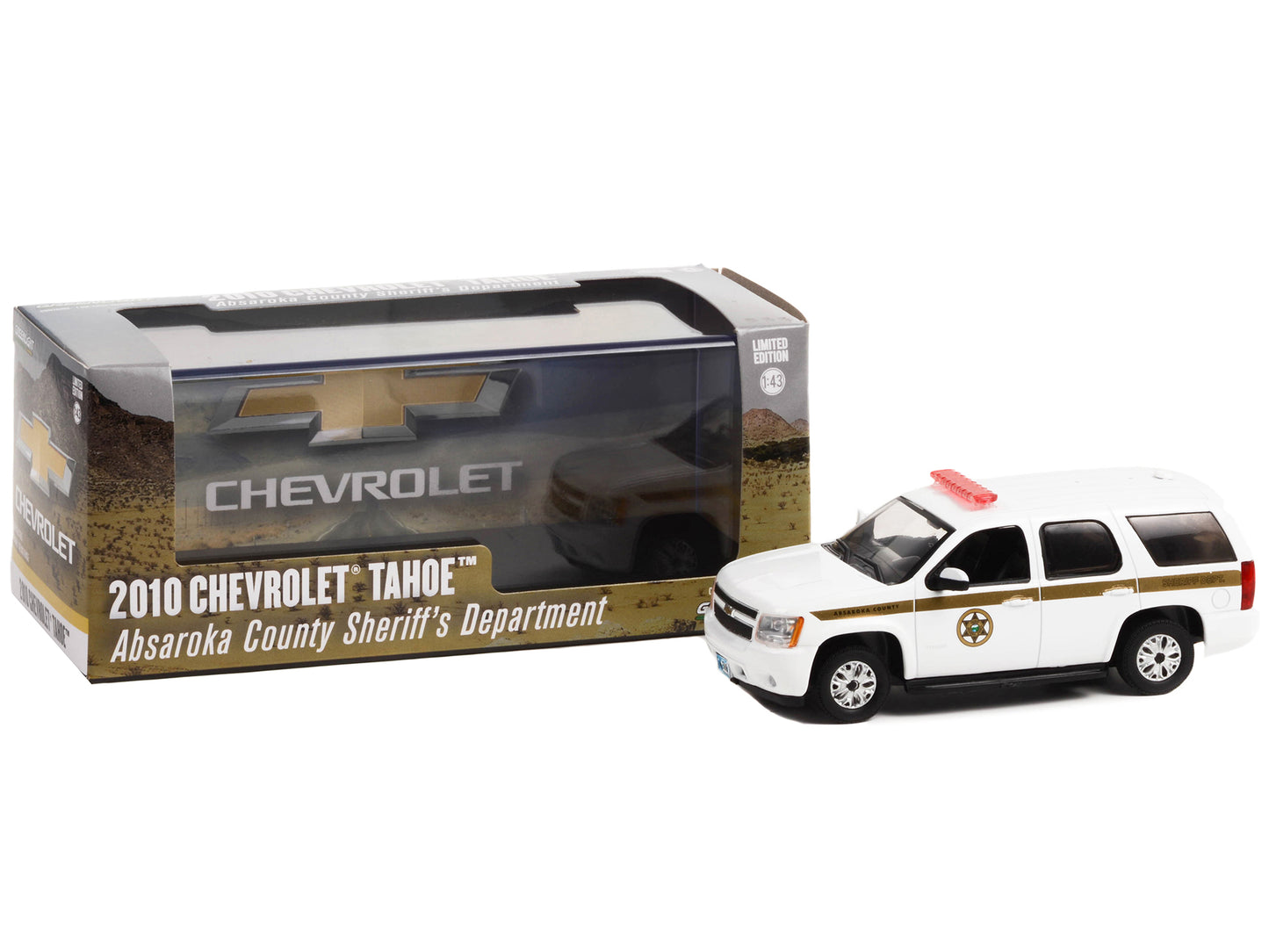 Greenlight 2010 Chevrolet Tahoe White with Gold Stripes "Absaroka County Sheriff's Department" 1/43 Diecast Model Car by Greenlight