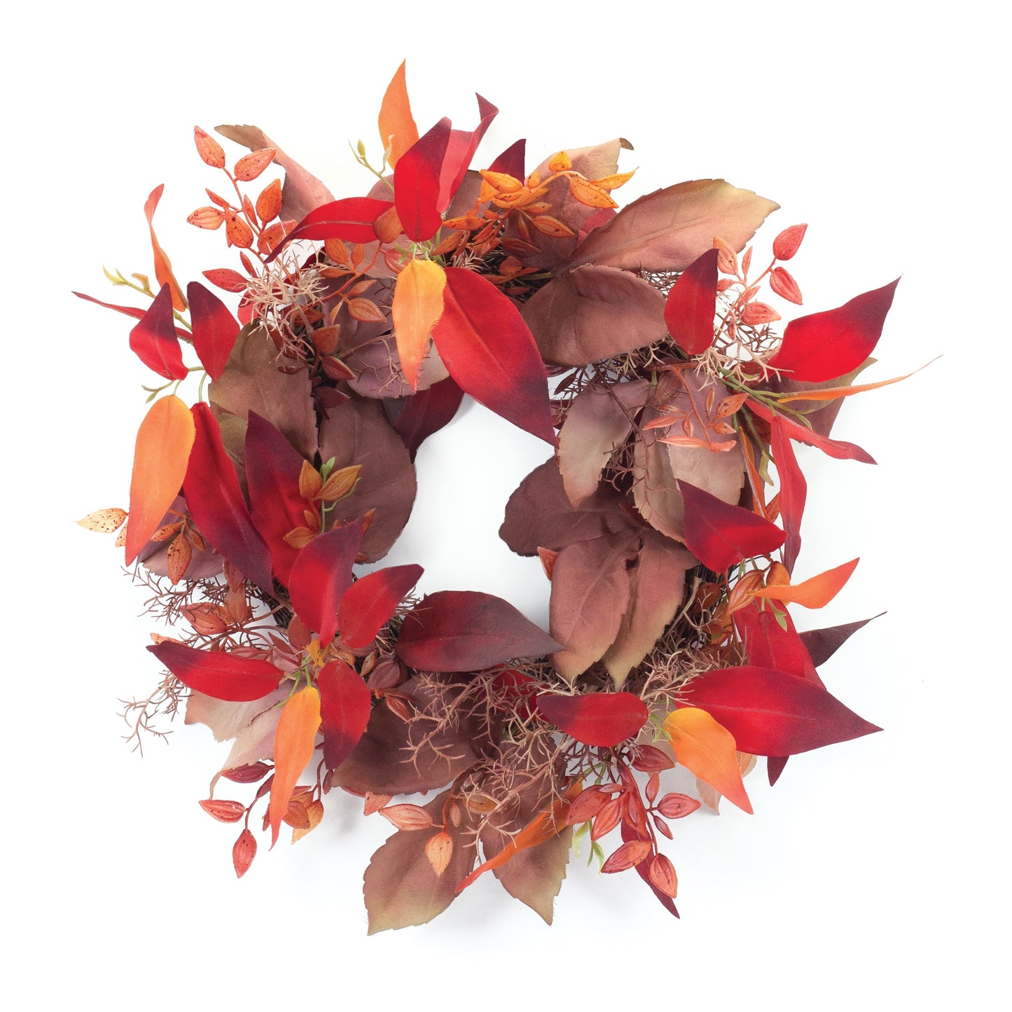 Mixed Fall Foliage Wreath 19"D