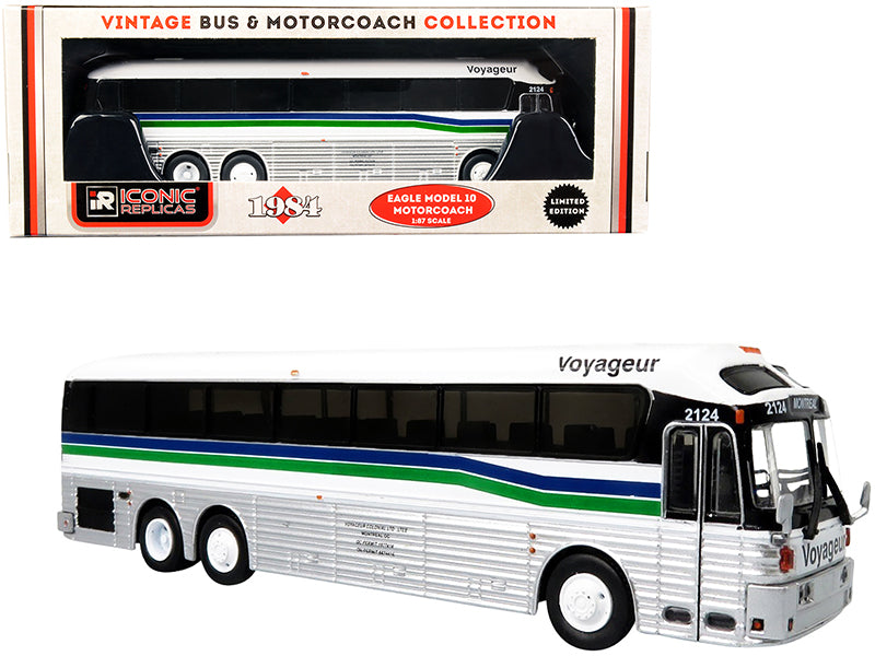 Iconic Replicas 1984 Eagle Model 10 Motorcoach Bus "Montreal" (Canada) "Voyageur" "Vintage Bus & Motorcoach Collection" 1/87 (HO) Diecast Model by Iconic Replicas