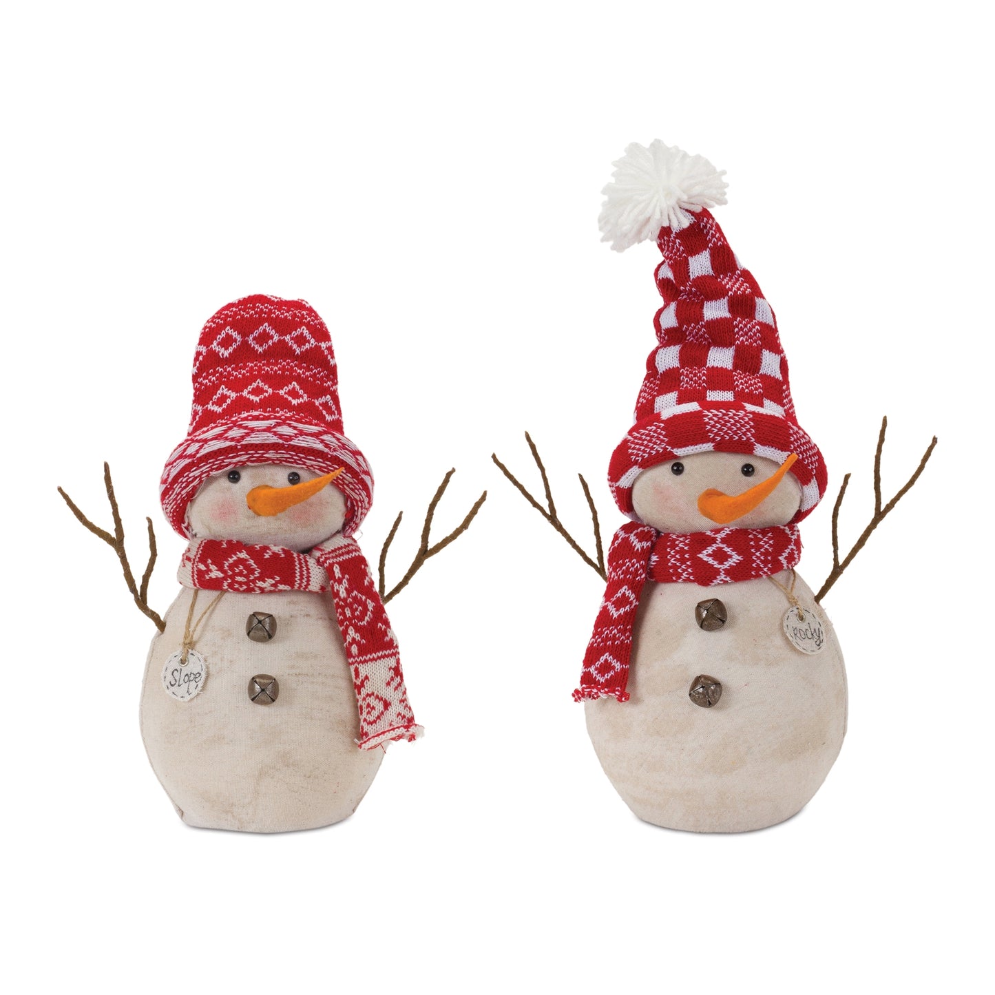 Snowman Decor with Hat and Scarf (Set of 2)