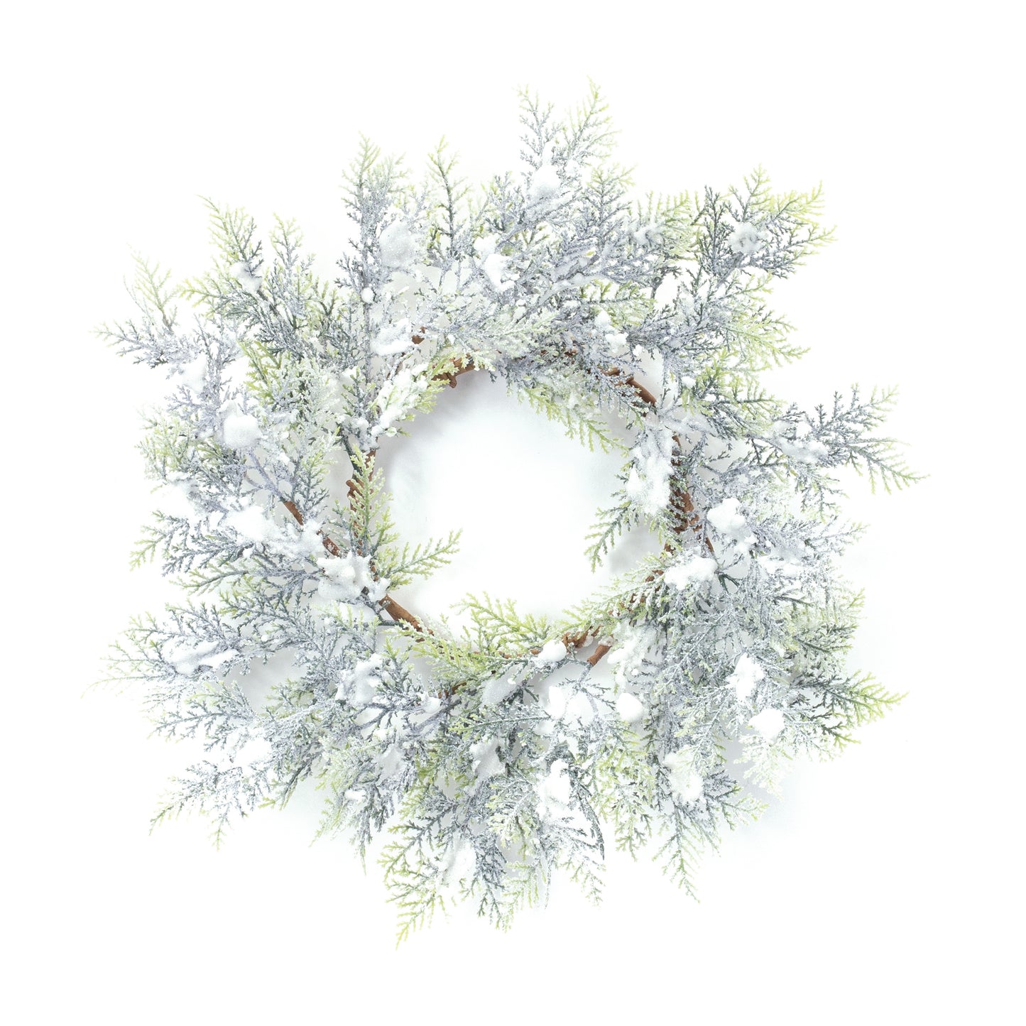 Flocked Cedar Wreath 15"D