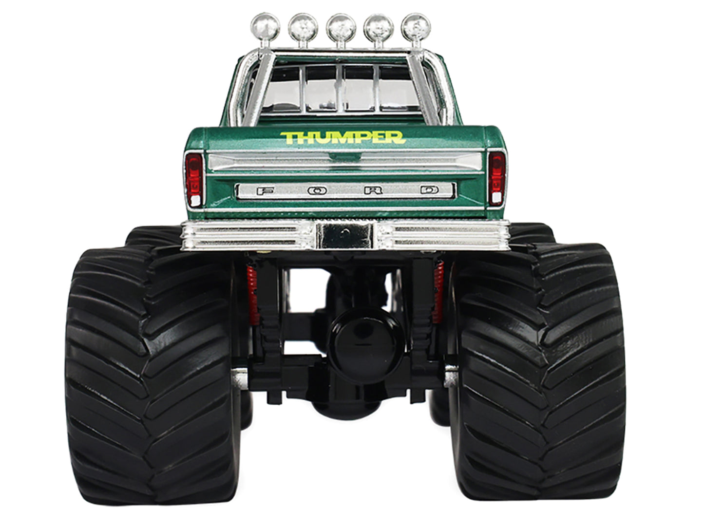 1975 Ford F-250 Monster Truck with 66-Inch Tires "Thumper" Green Metallic "Kings of Crunch" Series 1/43 Diecast Model Car by Greenlight