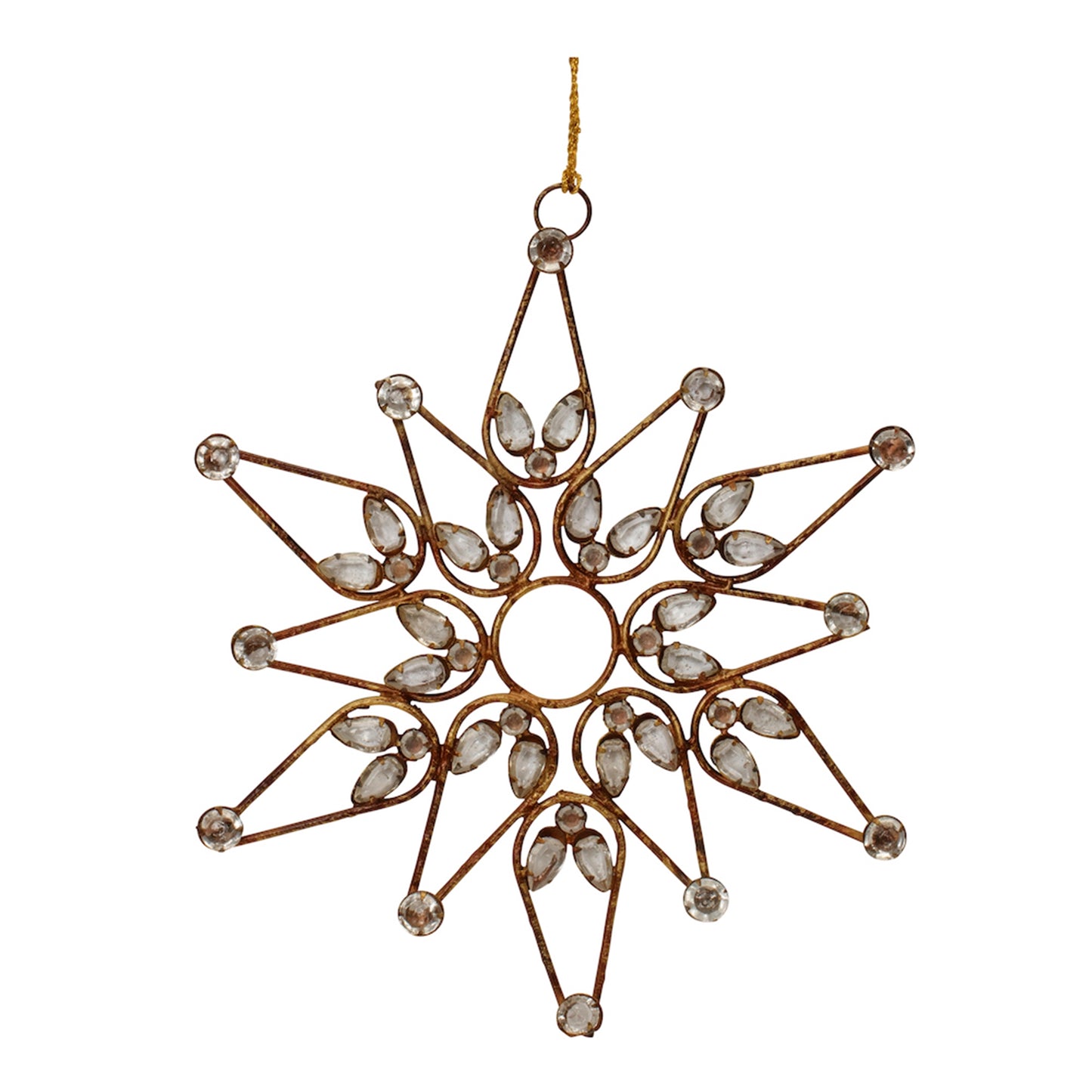 Bronze Jeweled Snowflake Ornament (Set of 4)