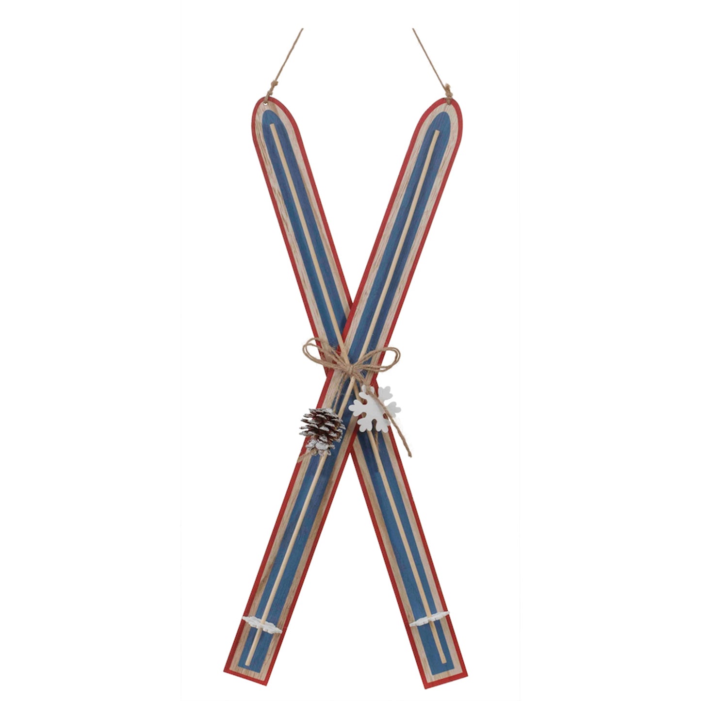 Wood Ski Ornament (Set of 2)