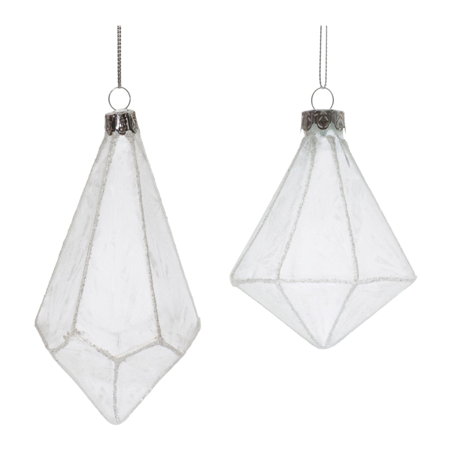 Frosted Glass Drop Ornament (Set of 6)