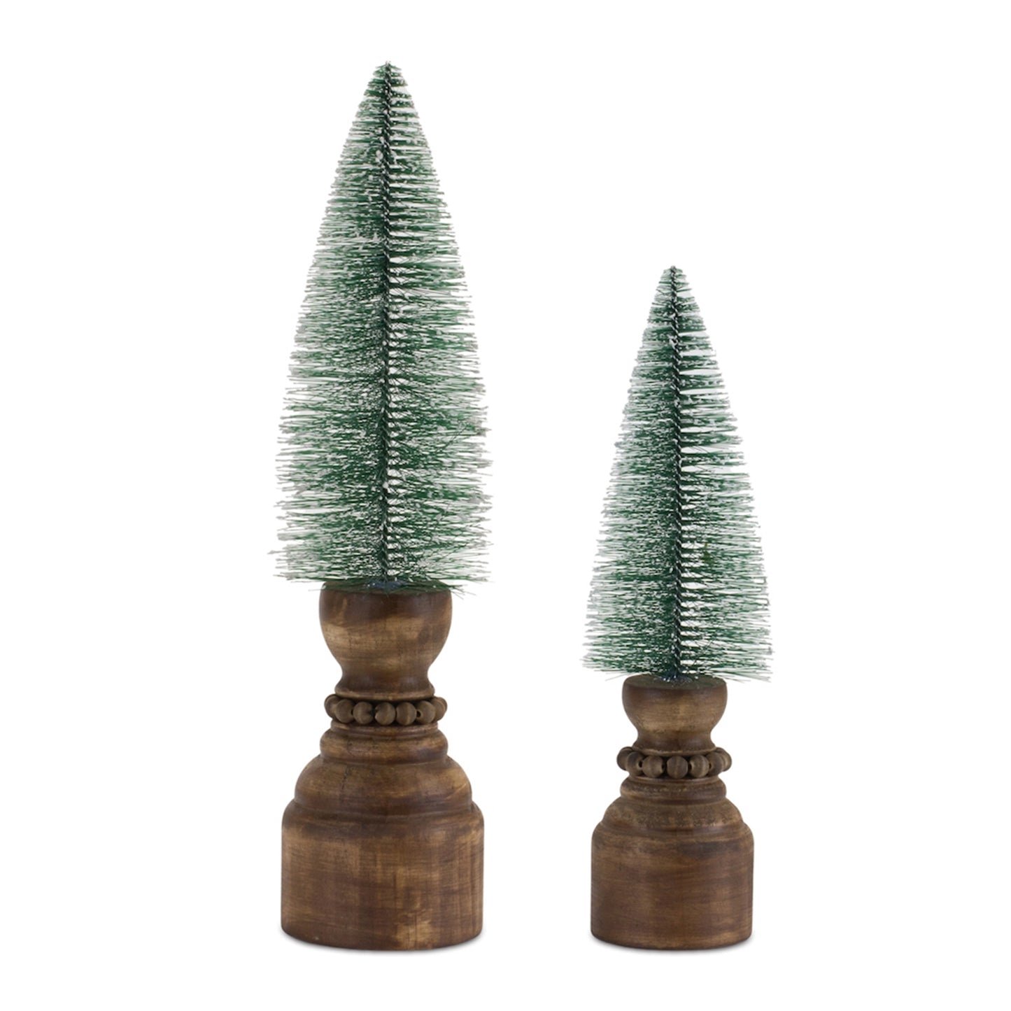 Mini Bottle Brush Tree on Pedestal (Set of 2)