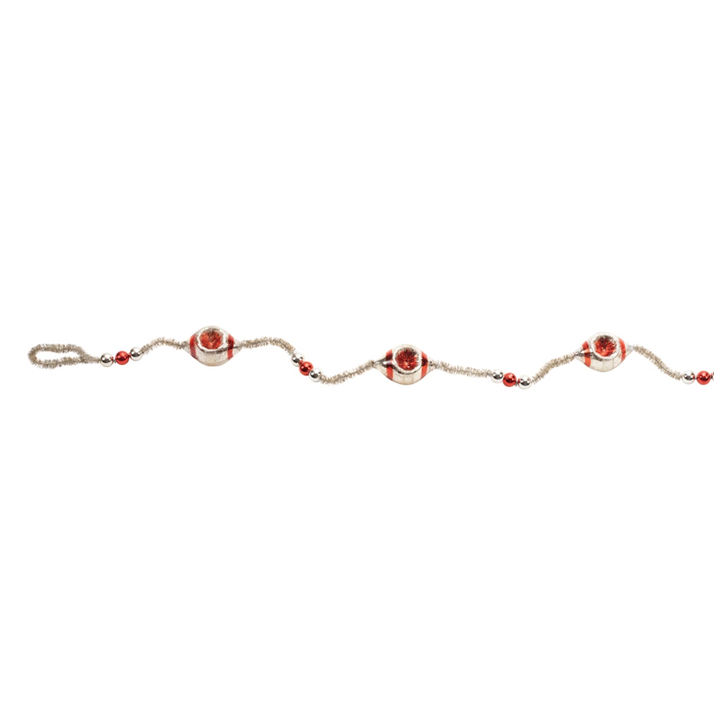 Glass Reflector Ornament String Garland 6.5"L