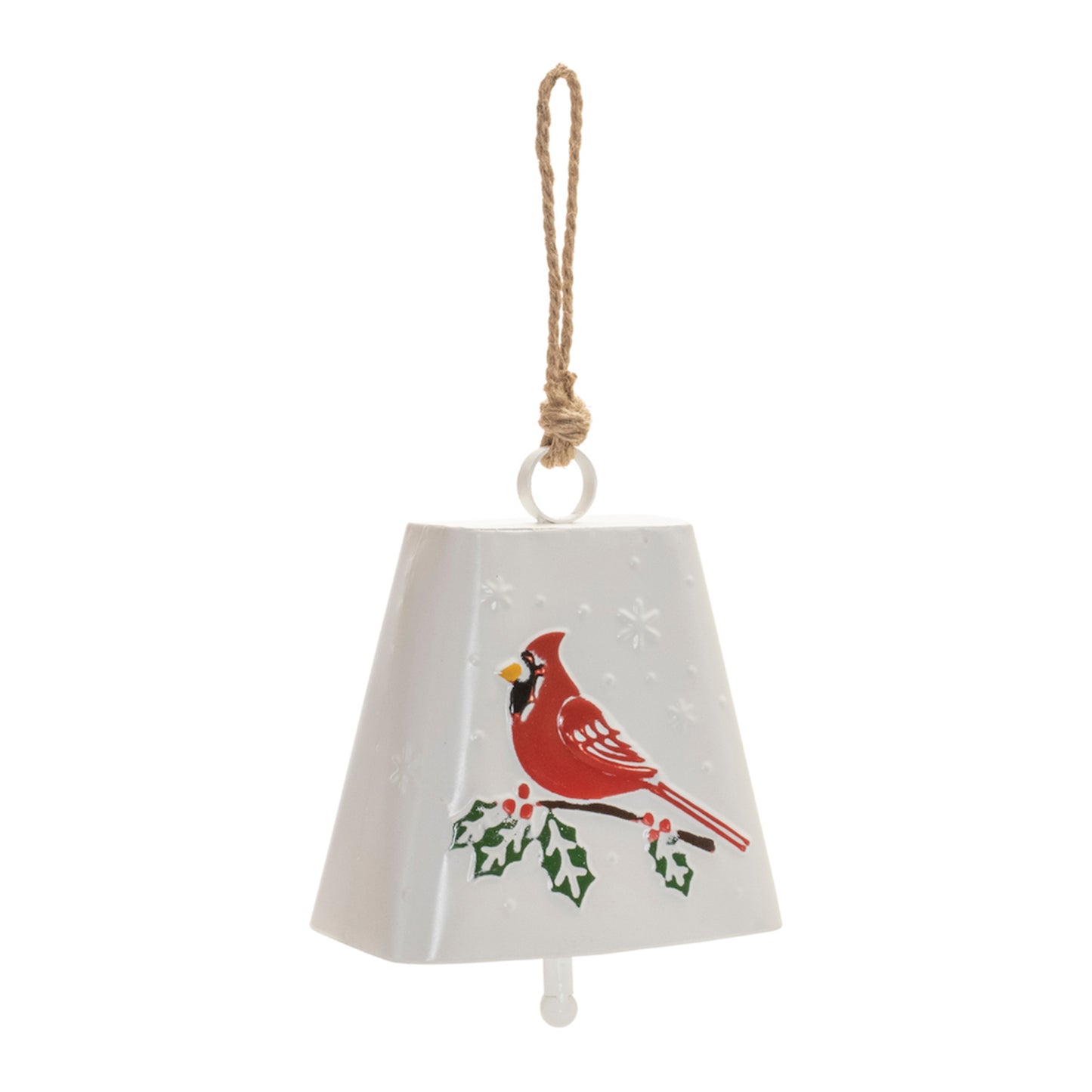 Metal Cardinal Bird Bell Ornament (Set of 2)