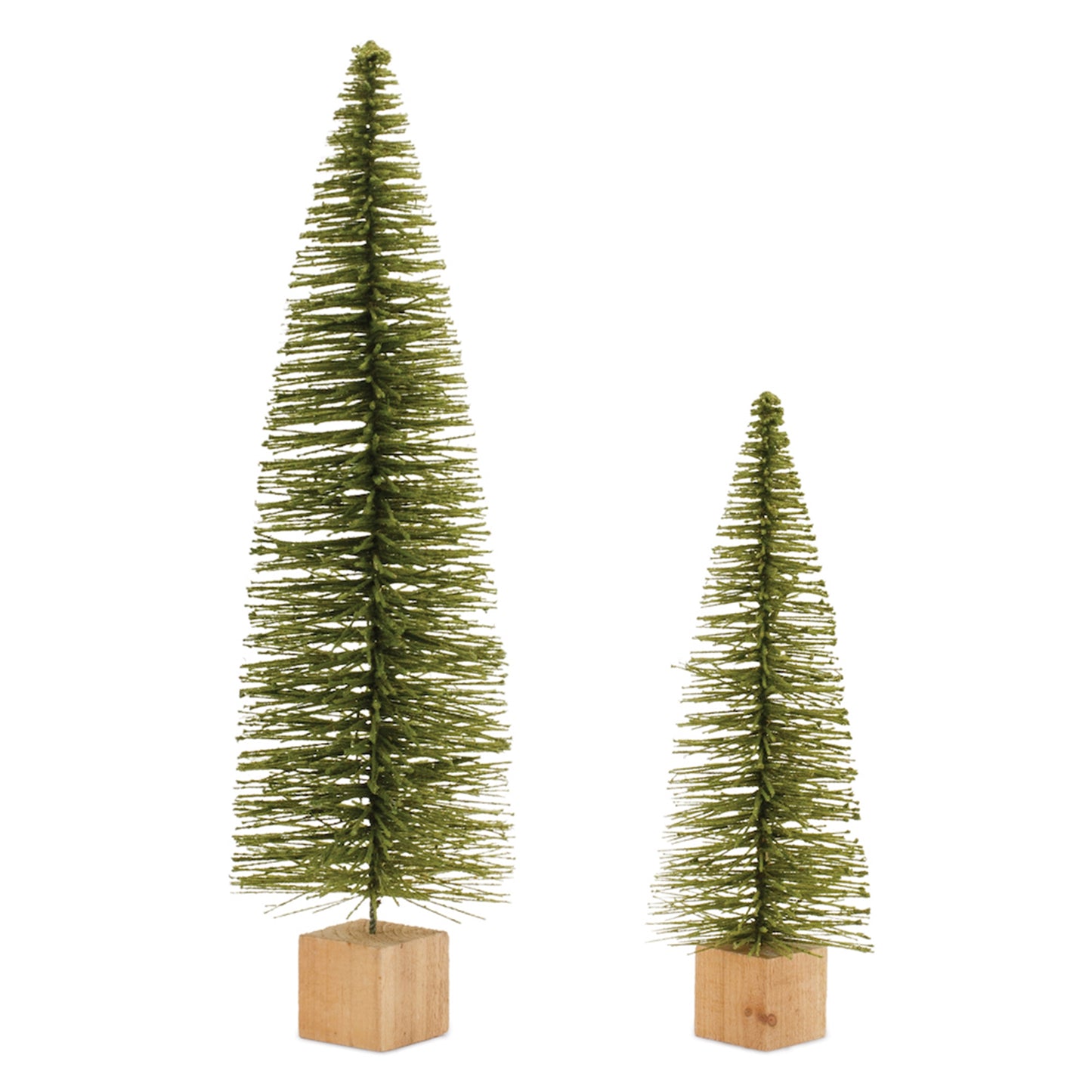 Glittered Green Bottle Brush Tree (Set of 2)