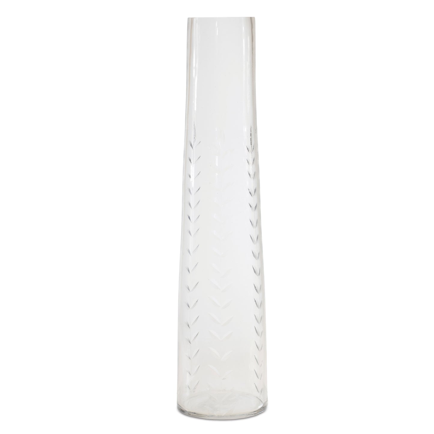 Etched Soda Lime Glass Vase 11.5"H
