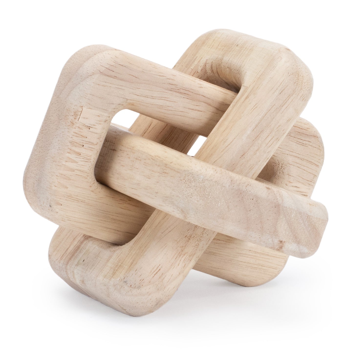 Oak Wood Square Link Decor (Set of 3)