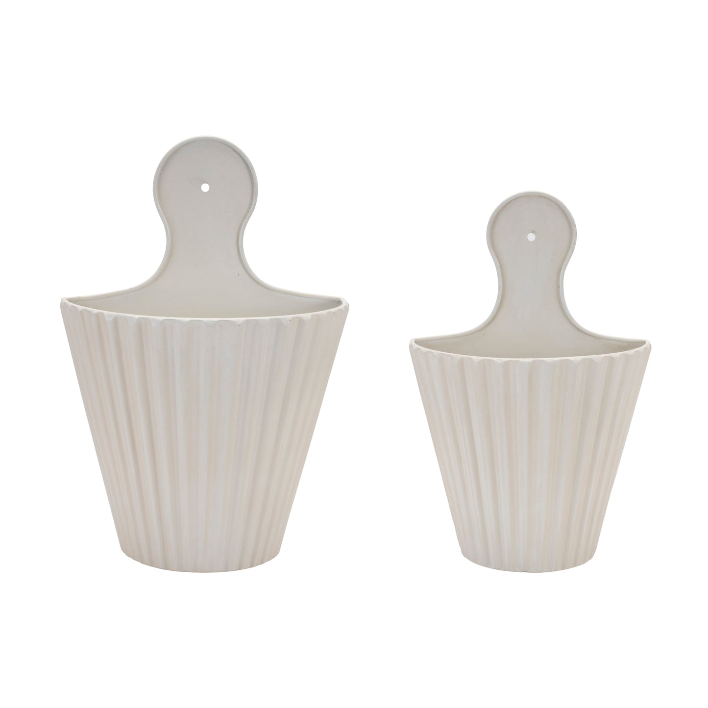 Ribbed Metal Wall Pocket (Set of 2)