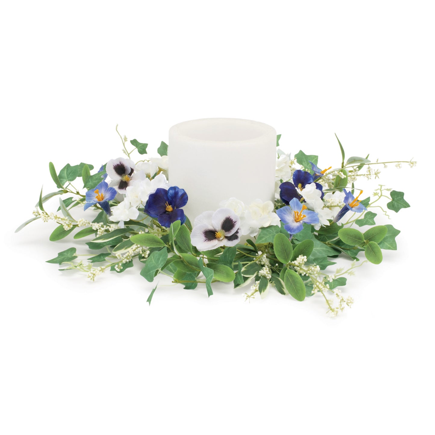 Mixed Petunia Pansy Candle Ring 16"D