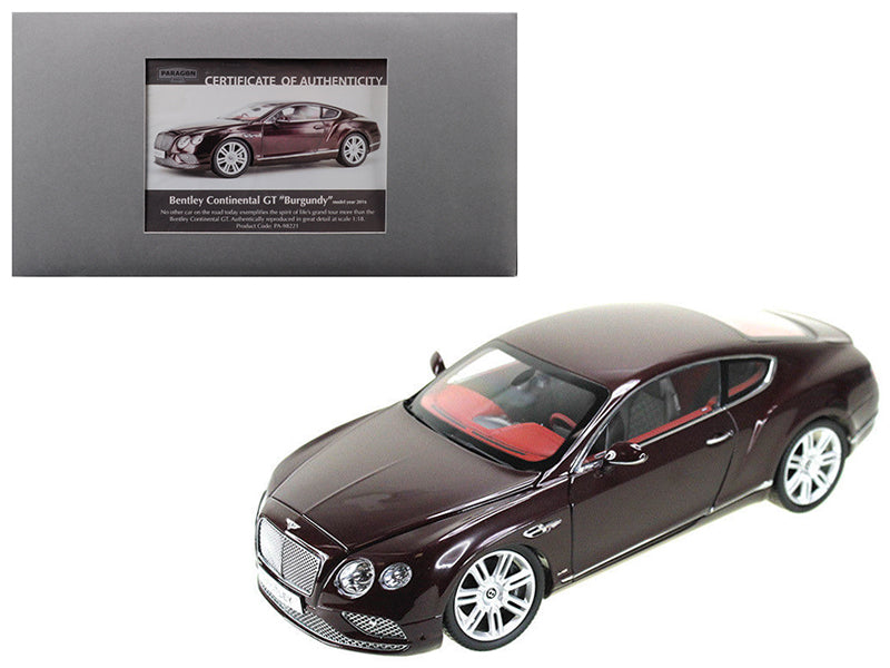 Paragon 2016 Bentley Continental GT LHD Burgundy 1/18 Diecast Model Car by Paragon