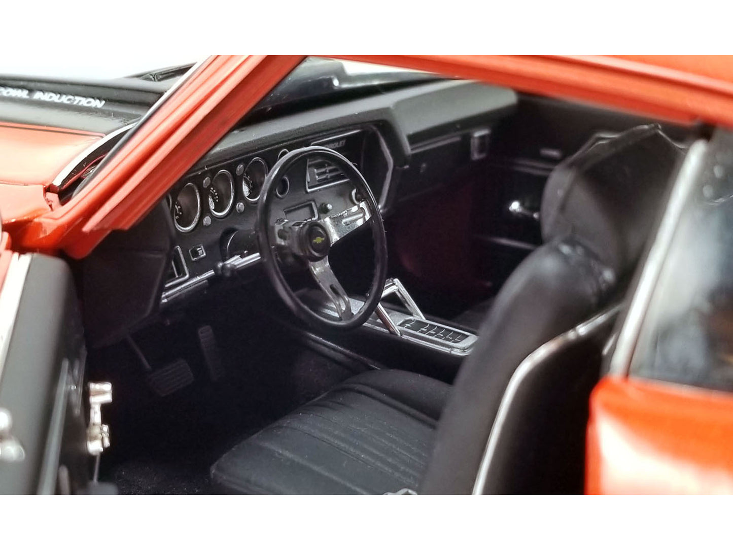 Acme 1970 Chevrolet Chevelle SS 454 LS6 "Sunkist" Orange with Black Hood Stripes Limited Edition to 300 pieces Worldwide 1/18 Diecast Model Car by ACME