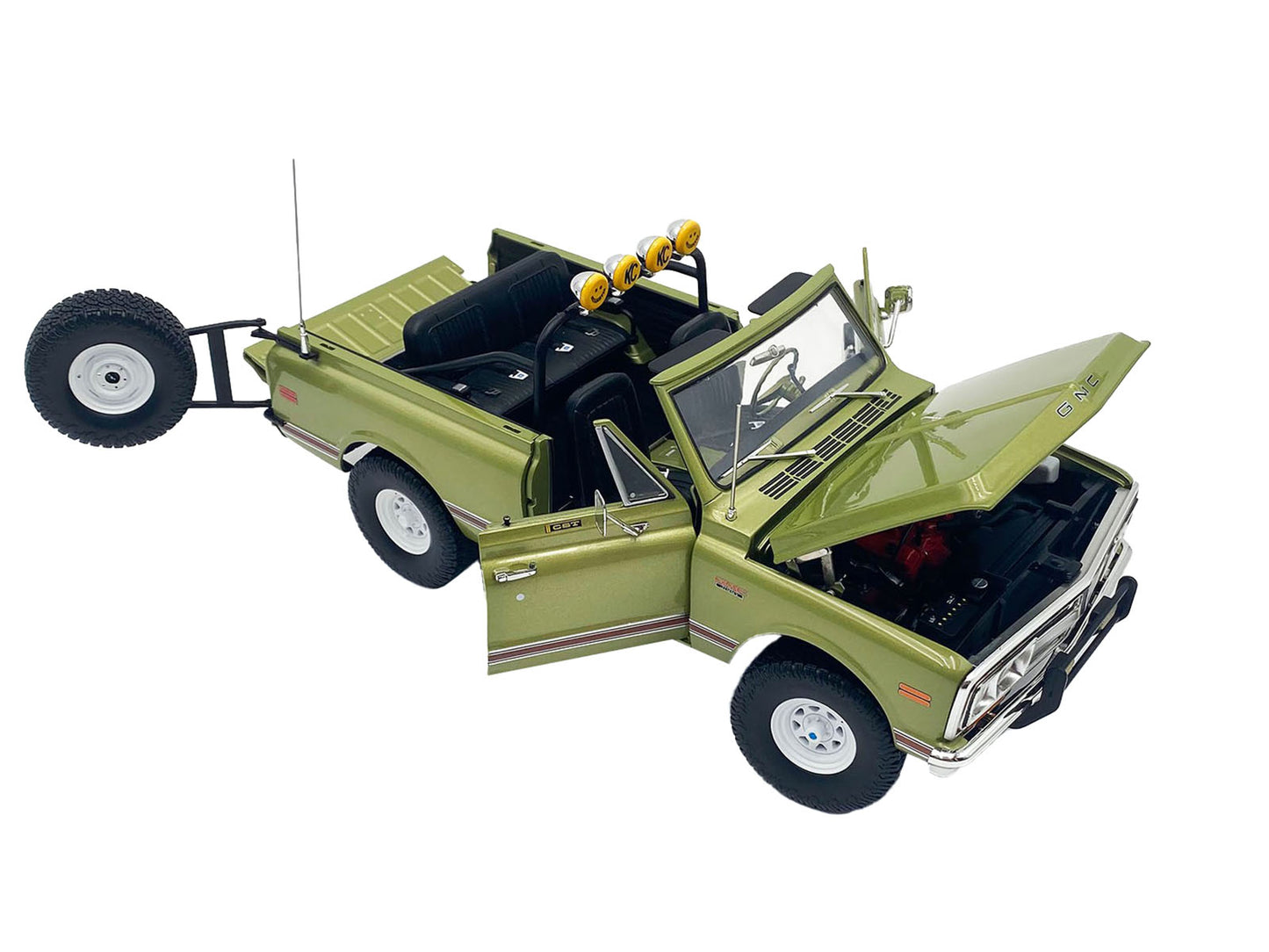 Acme 1972 GMC Jimmy Olive Metallic with White Top "KC Highlighter" Limited Edition to 300 pieces Worldwide 1/18 Diecast Model Car by ACME
