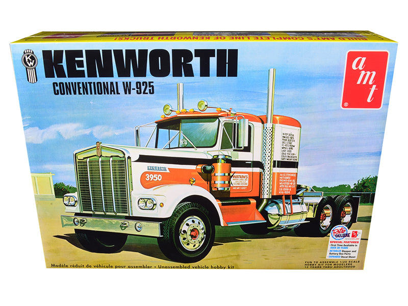 AMT Skill 3 Model Kit Kenworth Conventional W-925 Tractor 1/25 Scale Model by AMT