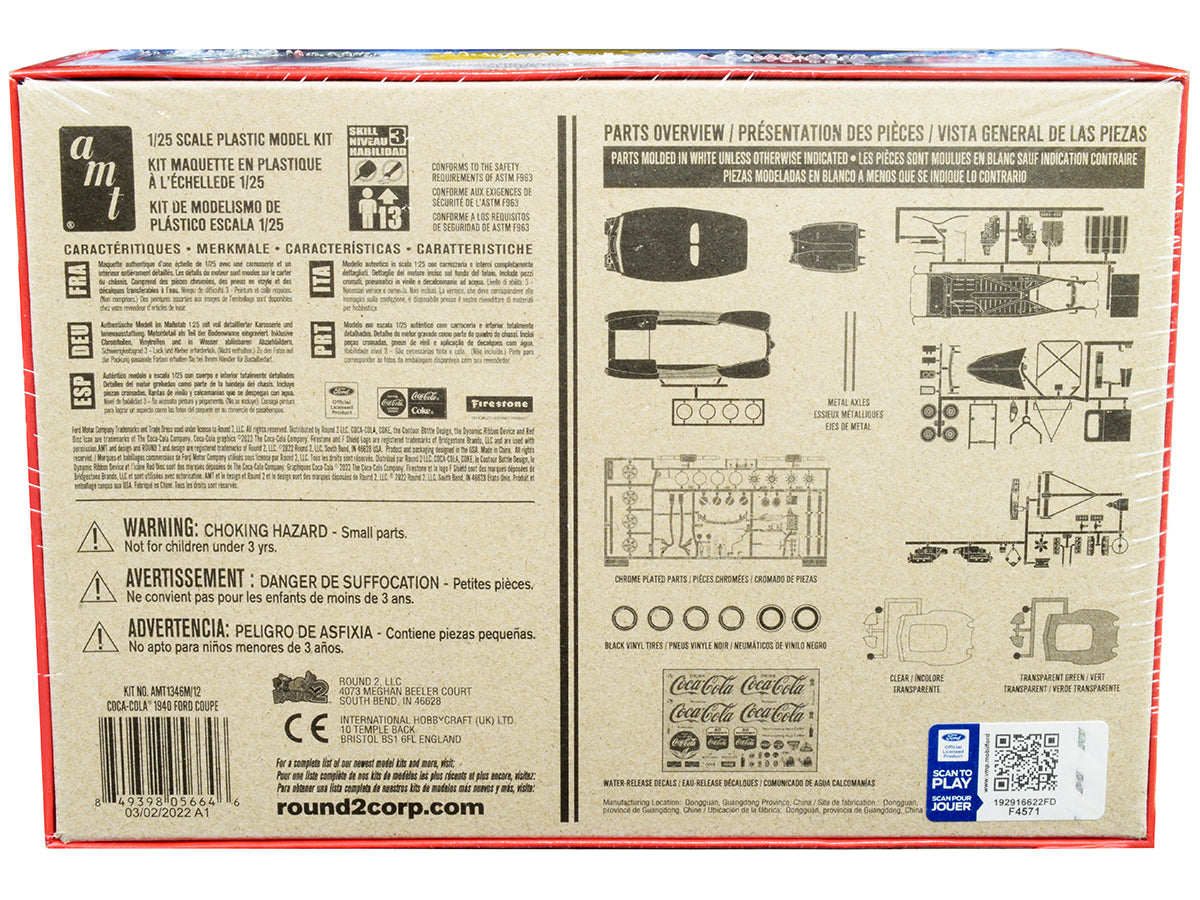 AMT Skill 3 Model Kit 1940 Ford Coupe "Coca-Cola" 1/25 Scale Model by AMT