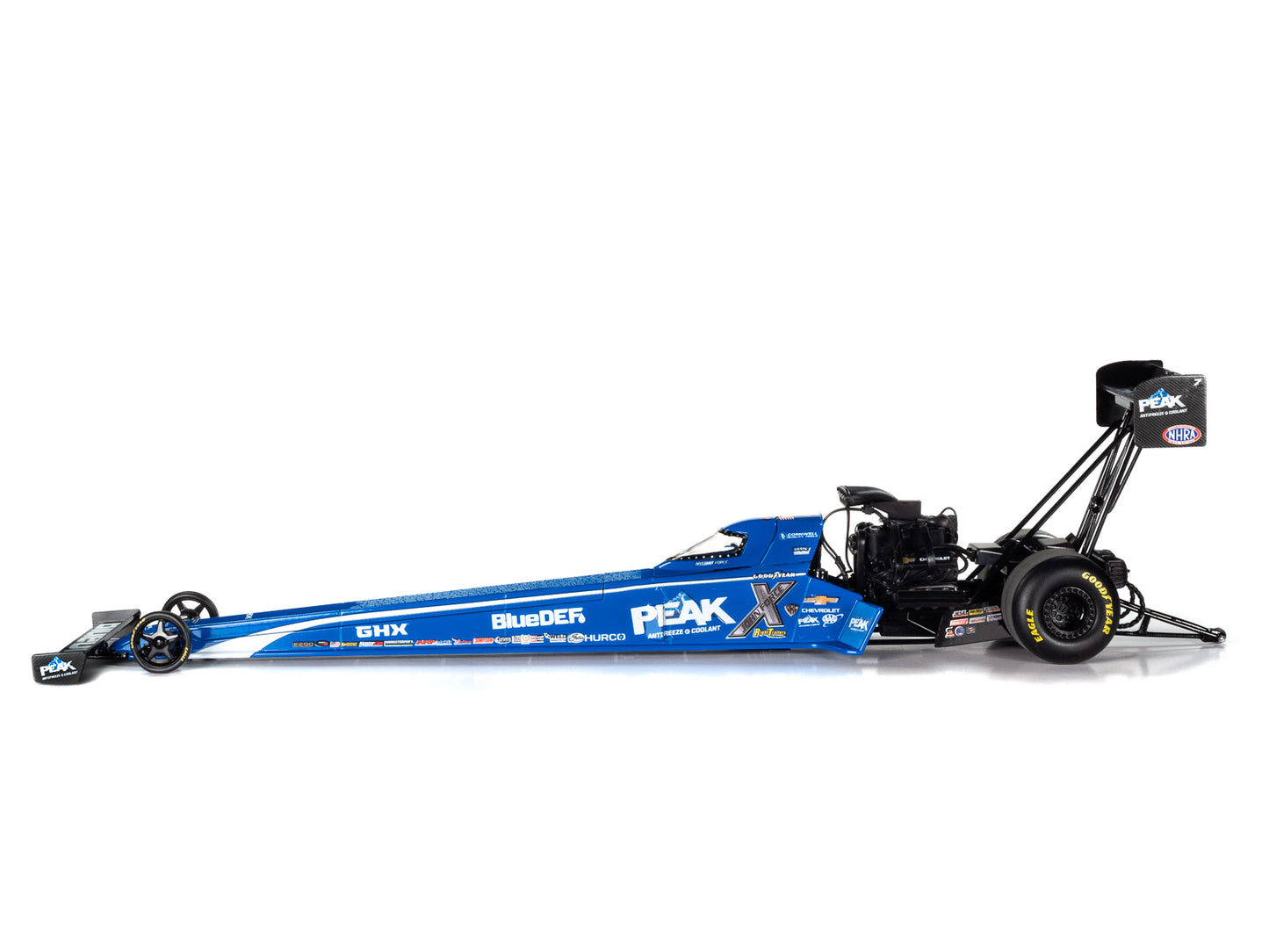 Autoworld NHRA TFD (Top Fuel Dragster) Brittany Force "PEAK Antifreeze & Coolant" Blue "John Force Racing" 1/24 Diecast Model by Auto World