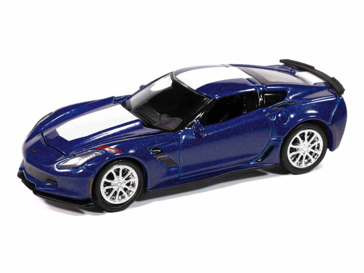 Autoworld 2018 Chevrolet Corvette Grand Sport Admiral Blue with White Stripe "Sports Cars" Series 1/64 Diecast Model Car by Auto World