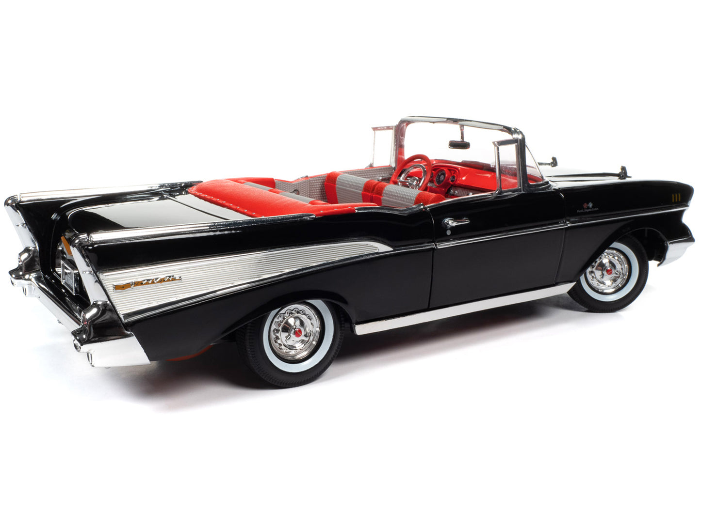 Autoworld 1957 Chevrolet Bel Air Convertible Onyx Black James Bond 007 "Dr. No" (1962) Movie "60 Years of Bond" Series 1/18 Diecast Model Car by Auto World