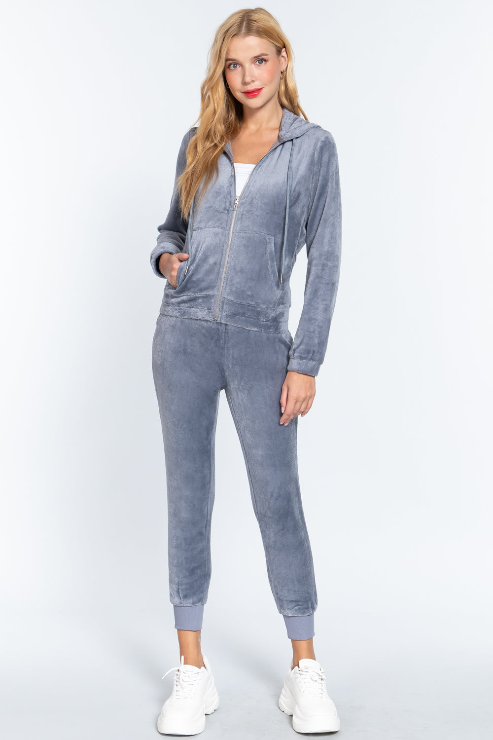 Faux Fur Jacket & Jogger Pants Set