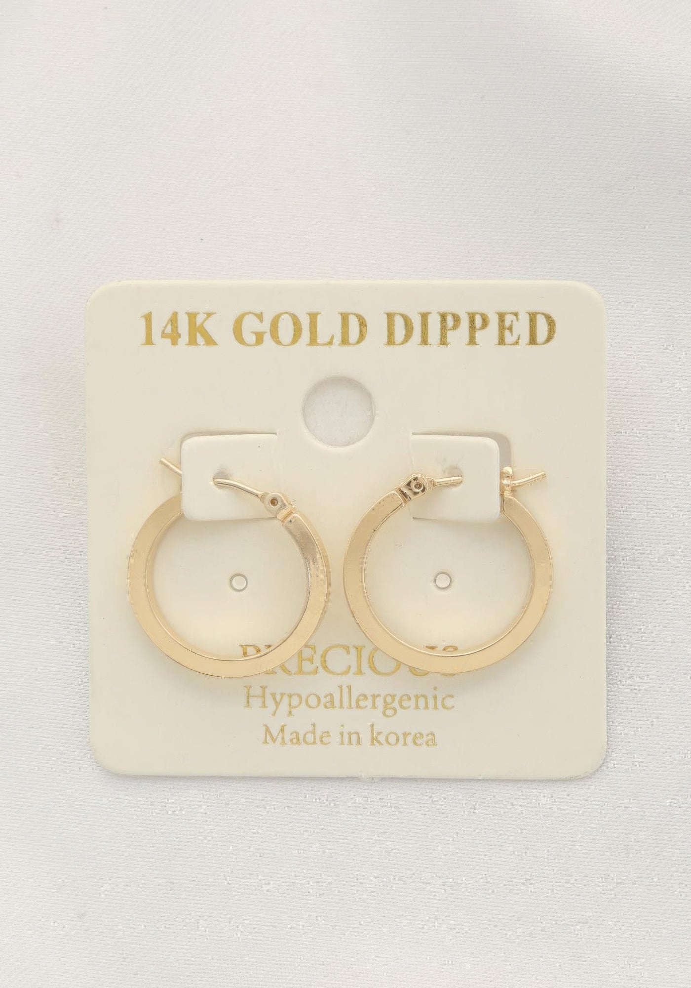 Square Edge 14k Gold Dipped Hoop Earring