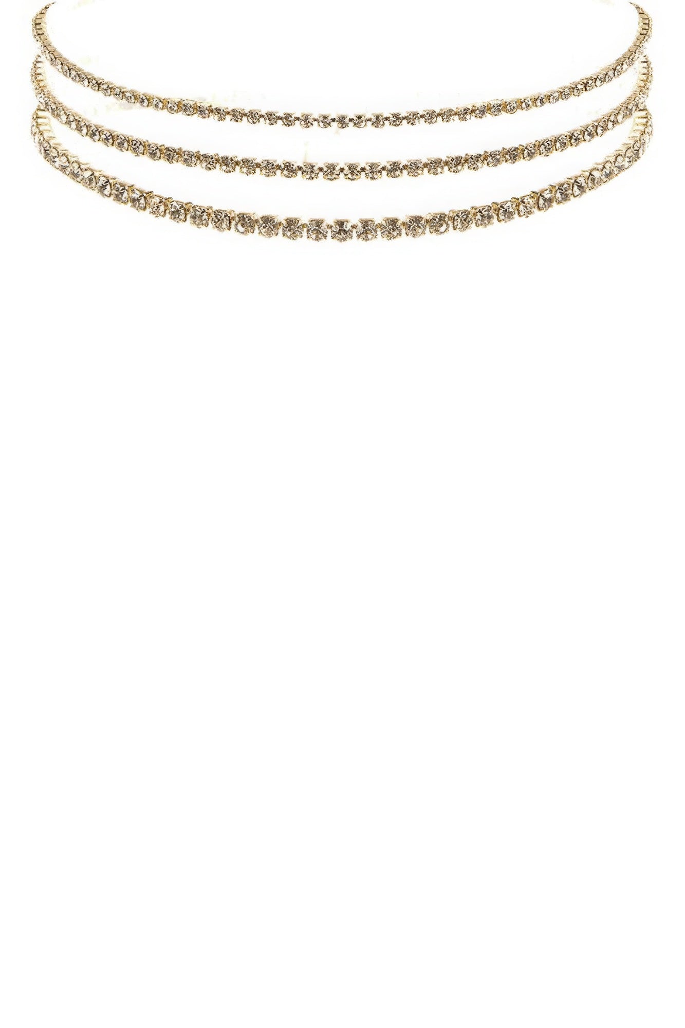 Rhinestone Various Size 3 Choker Set