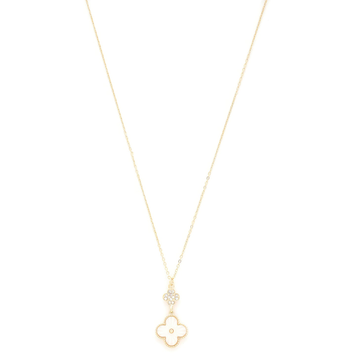 Double Clover Charm Necklace