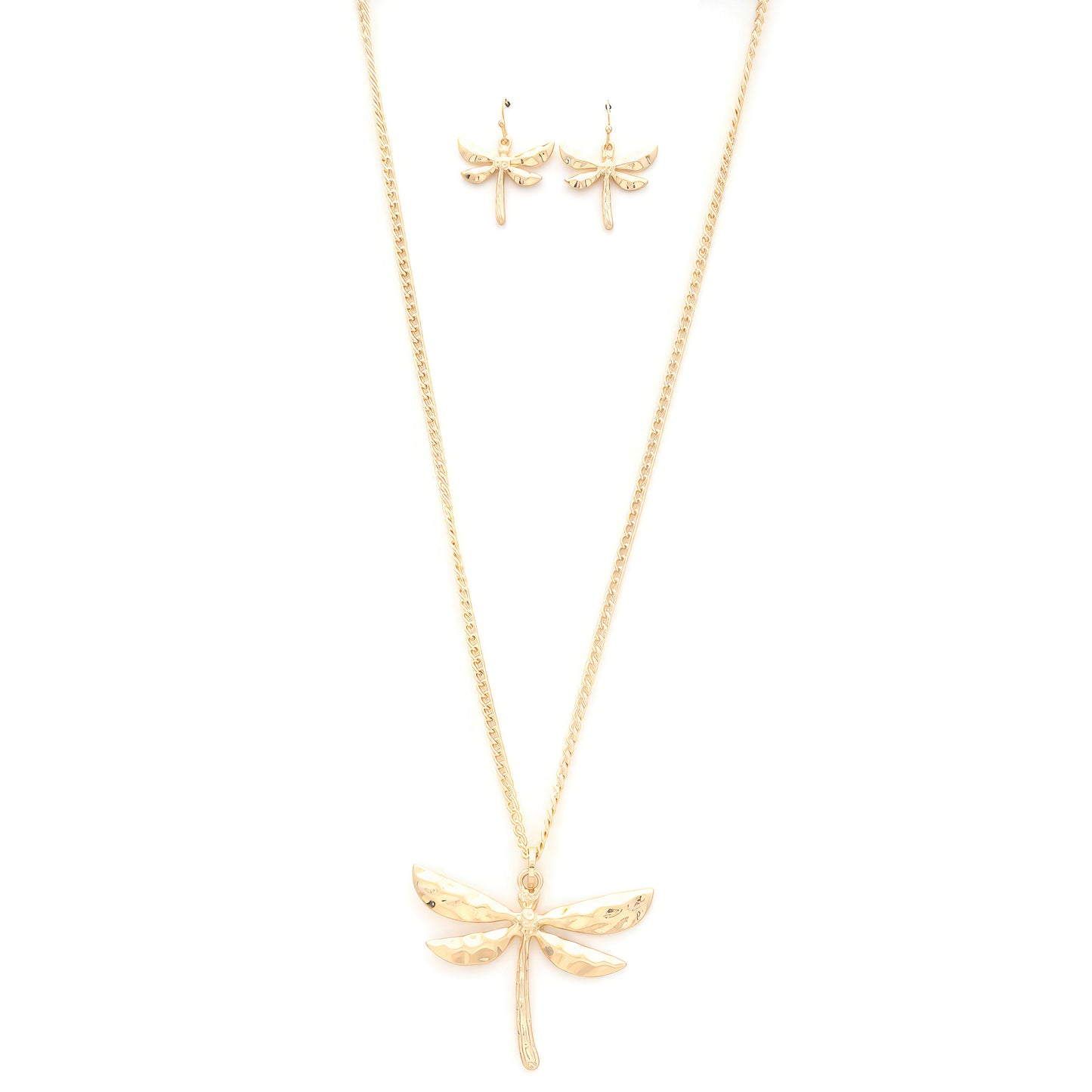 Dragonfly Pendant Metal Necklace