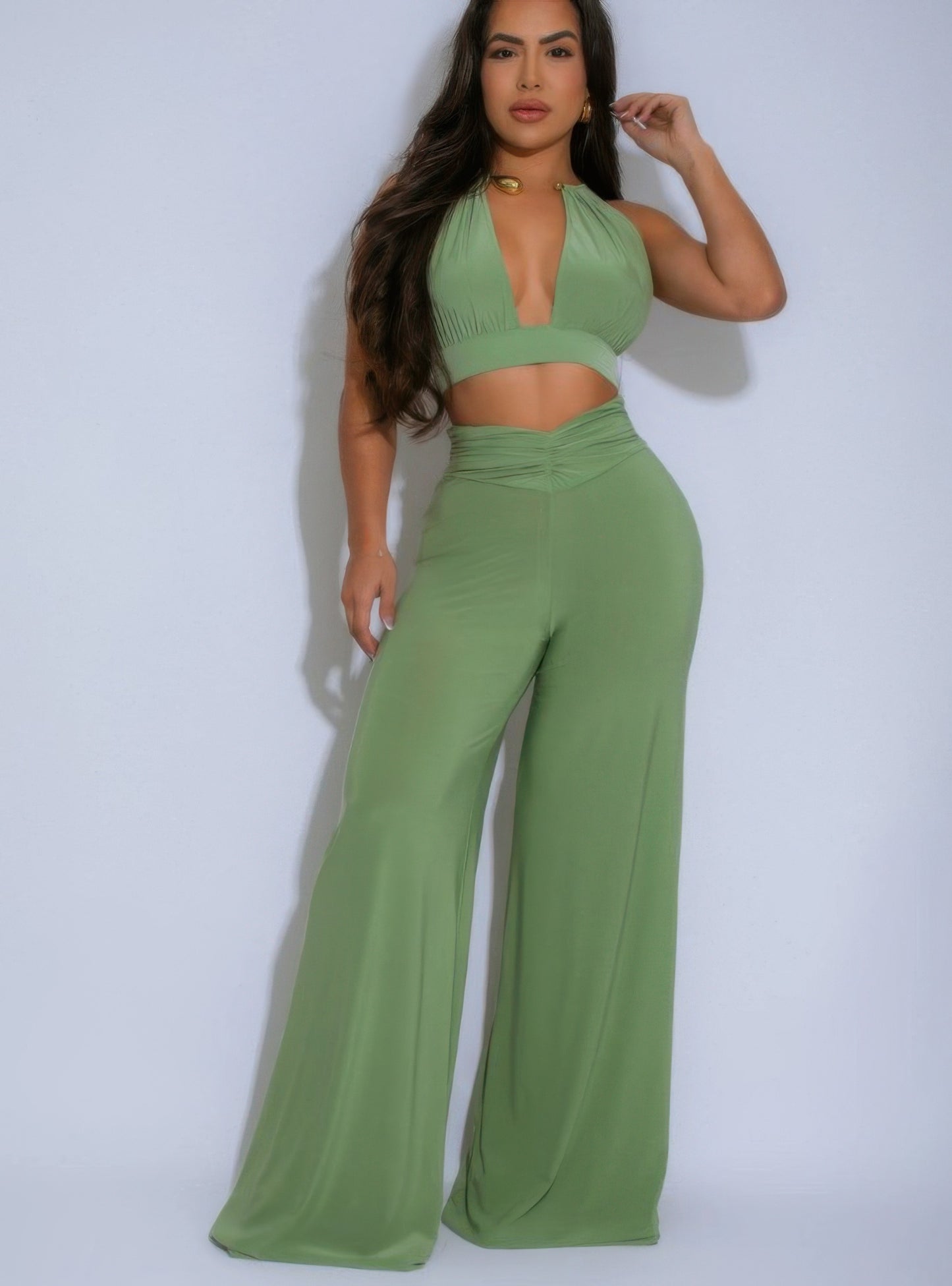 Gold Necklace Top And Awesome Palazzo Pants