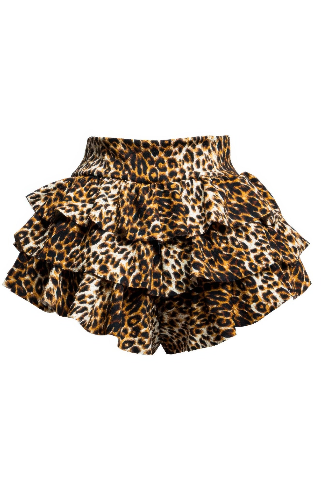 Leopard Printed Ruffled Shorts