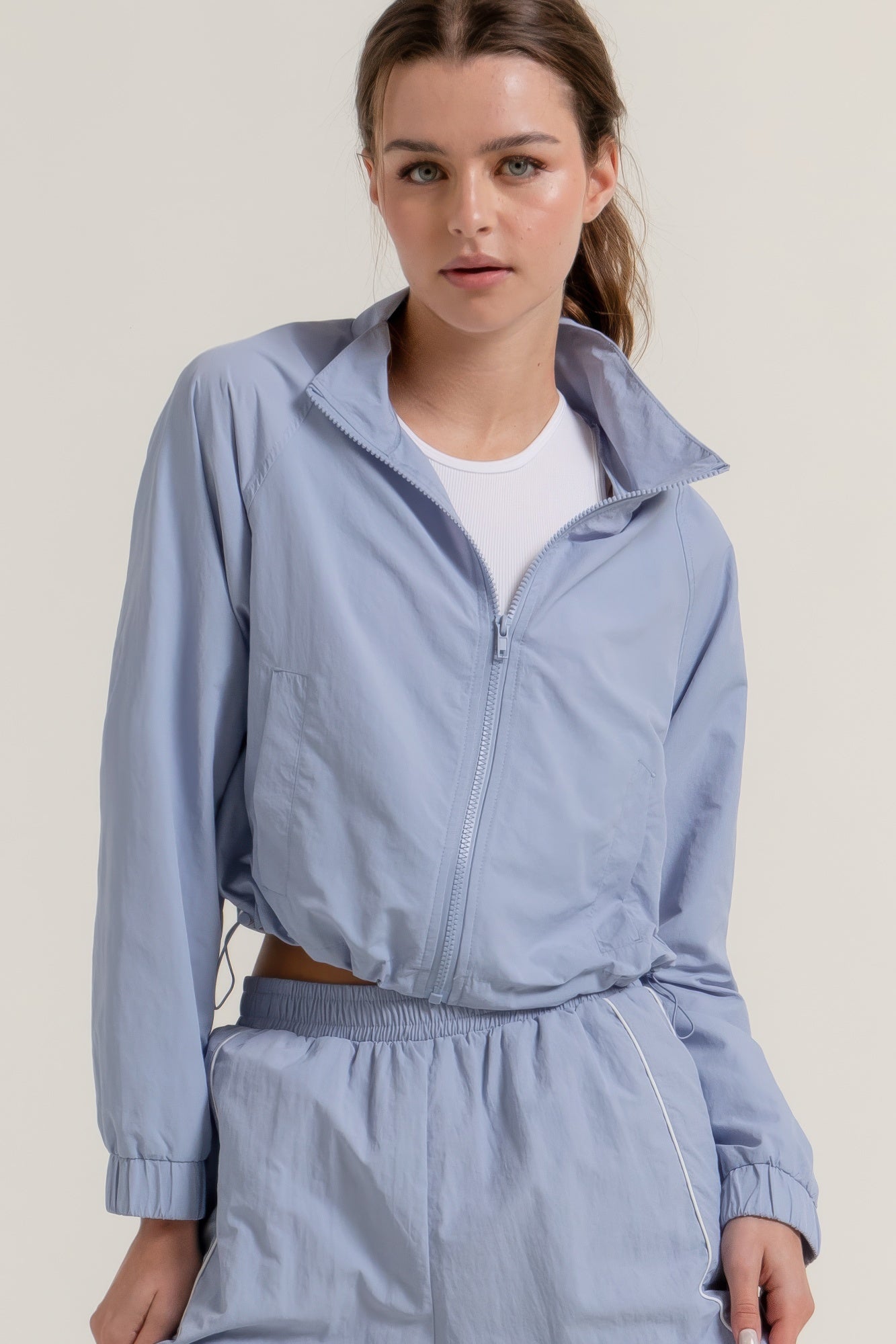 Long Slv Crop Activewear Anorak Jacket
