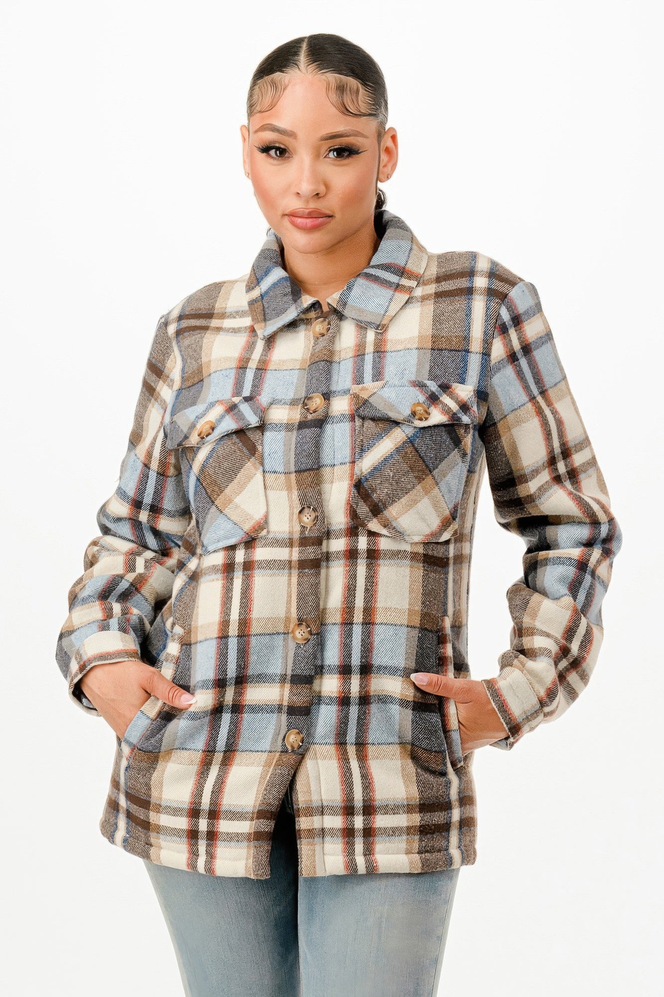 Sherpa Lined Flannel Warm Jacket