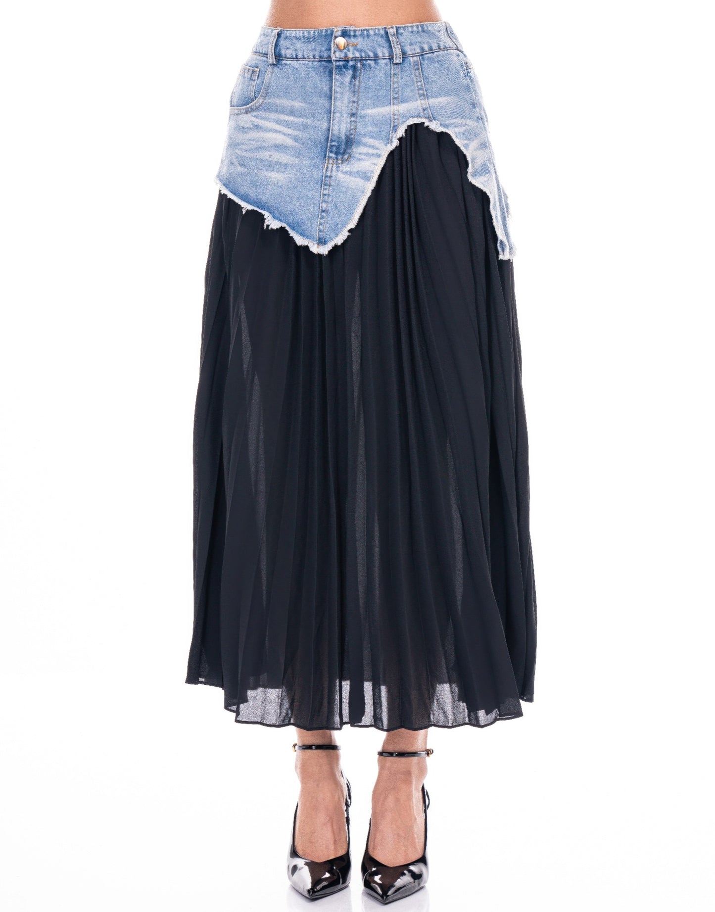 Denim Contrast Skirt