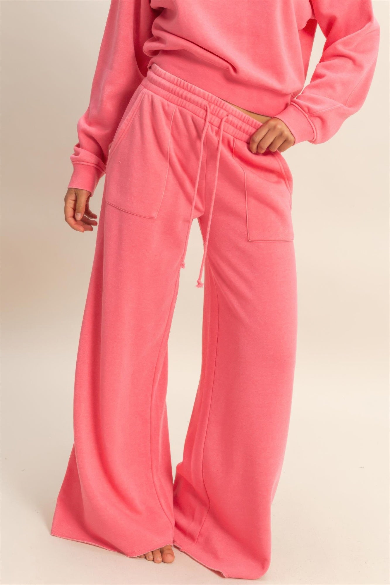 Burnout French Terry Wide-leg Pants