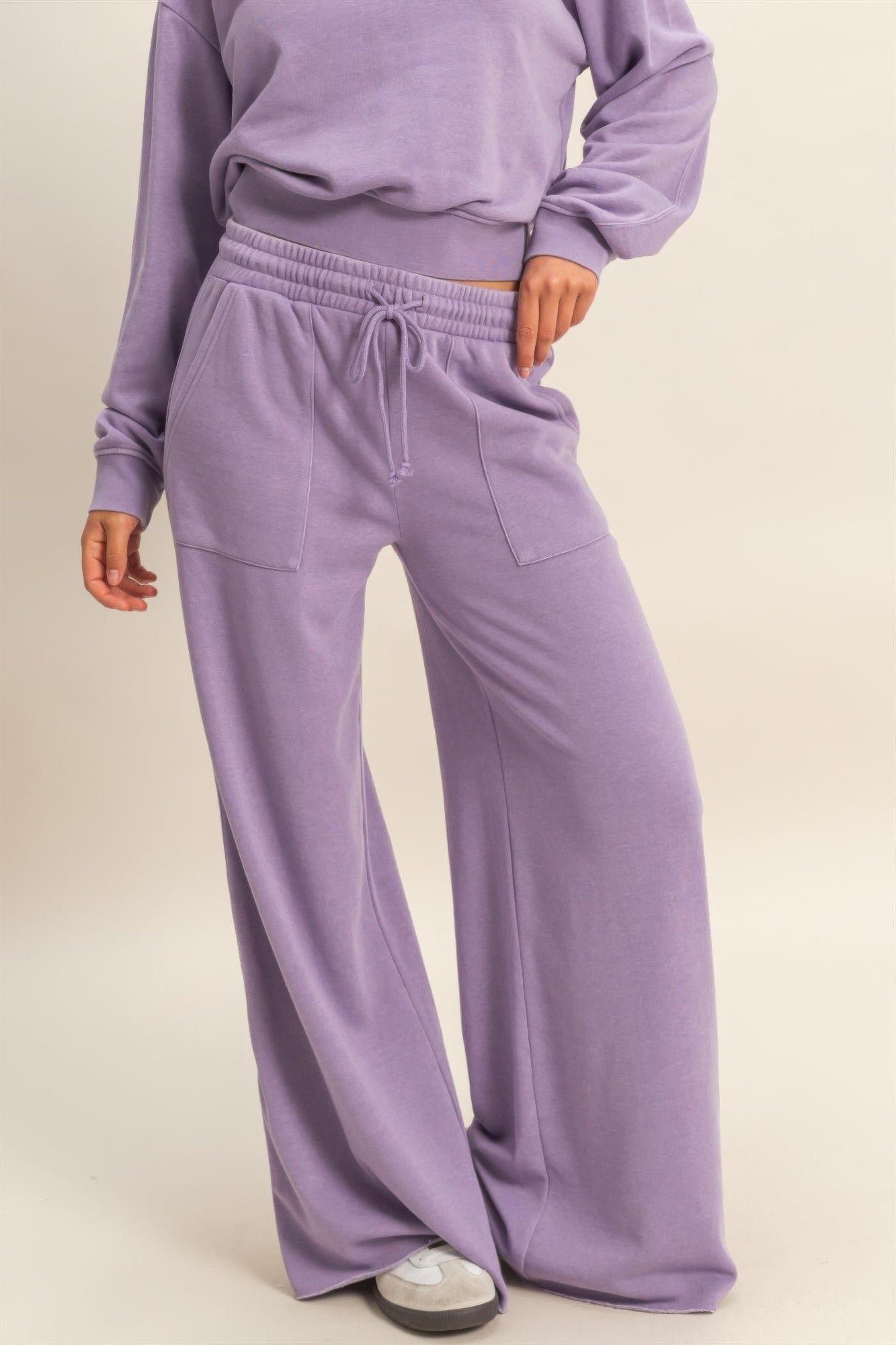 Burnout French Terry Wide-leg Pants
