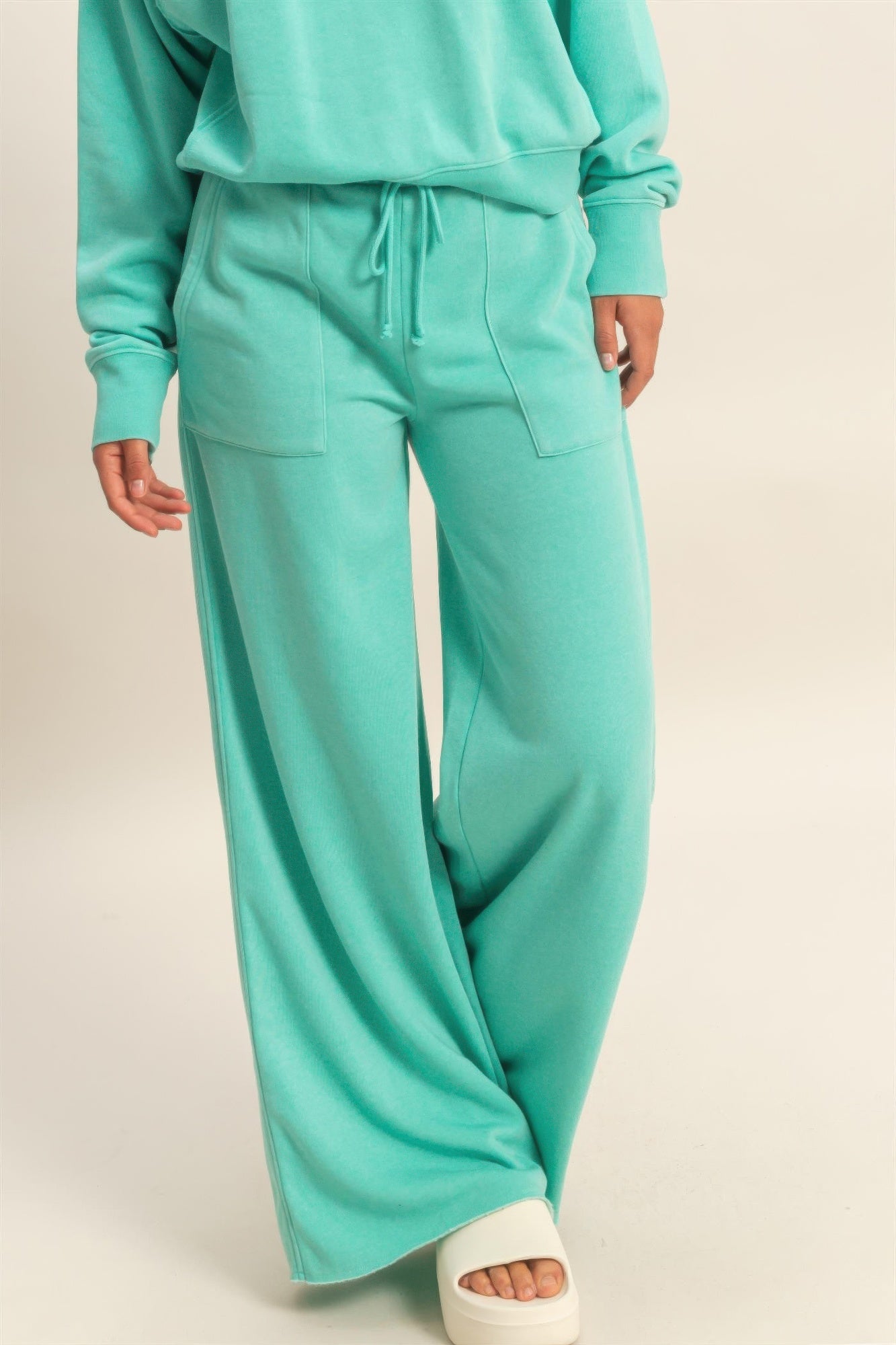 Burnout French Terry Wide-leg Pants