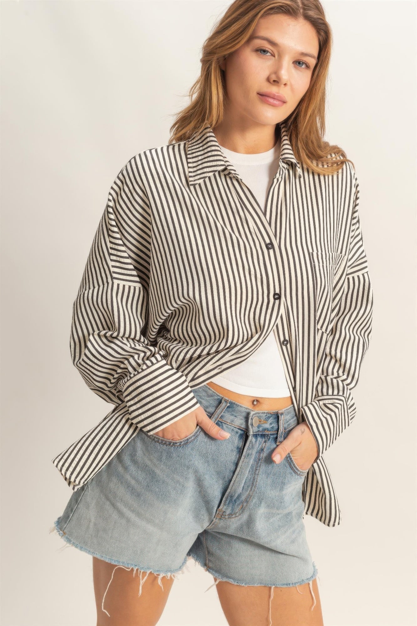 Striped Button-up Shirt