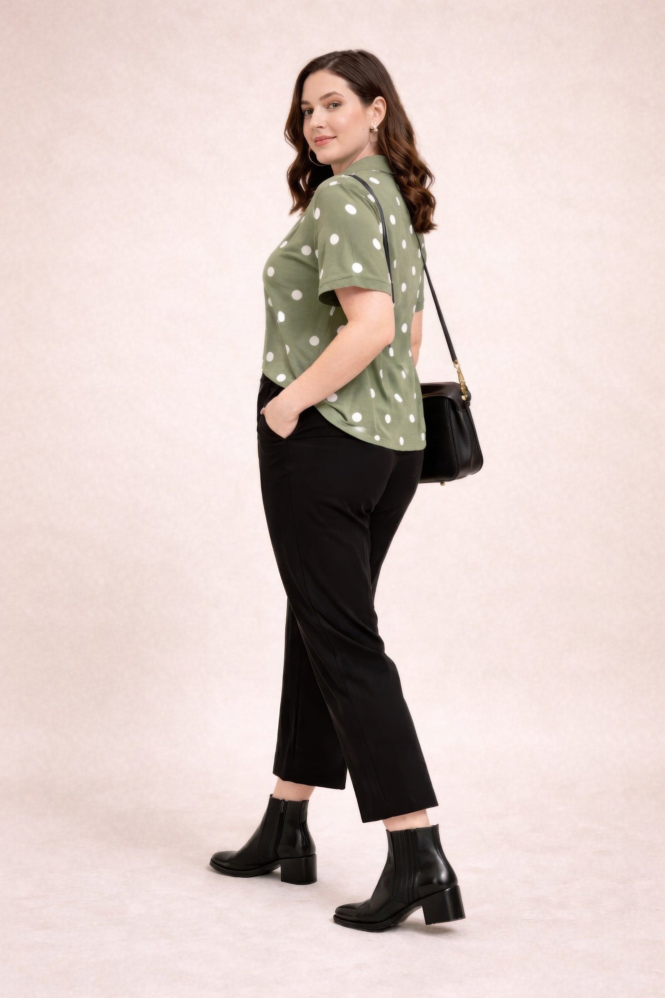 Polka Dot Polo Top