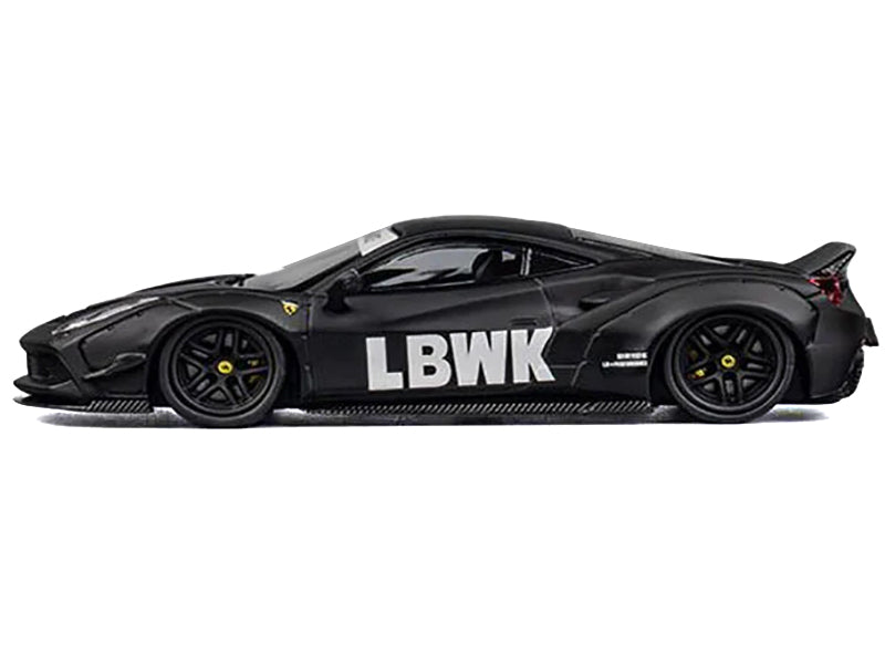 CM Models LB Works 488 "LBWK" Matt Black 1/64 Diecast Model Car by CM Models