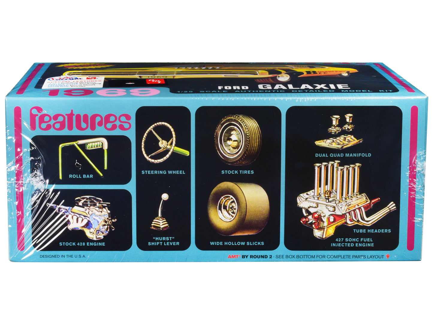 AMT Skill 2 Model Kit 1969 Ford Galaxie 3-in-1 Kit 1/25 Scale Model by AMT