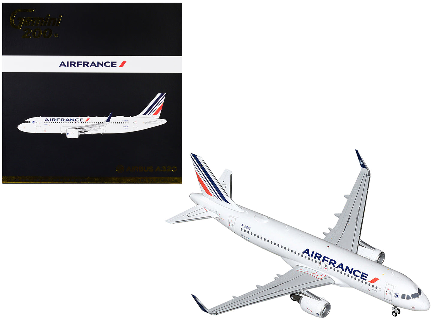 GeminiJets Airbus A320 Commercial Aircraft "Air France" White with Tail Stripes "Gemini 200" Series 1/200 Diecast Model Airplane by GeminiJets