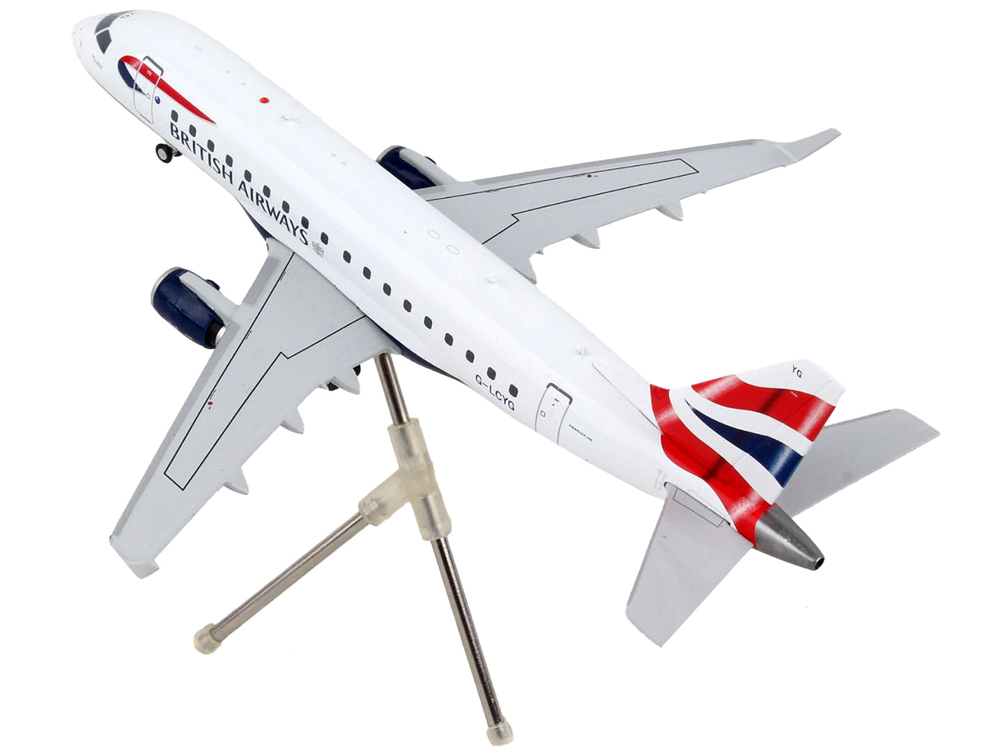 GeminiJets Embraer ERJ-170 Commercial Aircraft "British Airways" White with Striped Tail "Gemini 200" Series 1/200 Diecast Model Airplane by GeminiJets