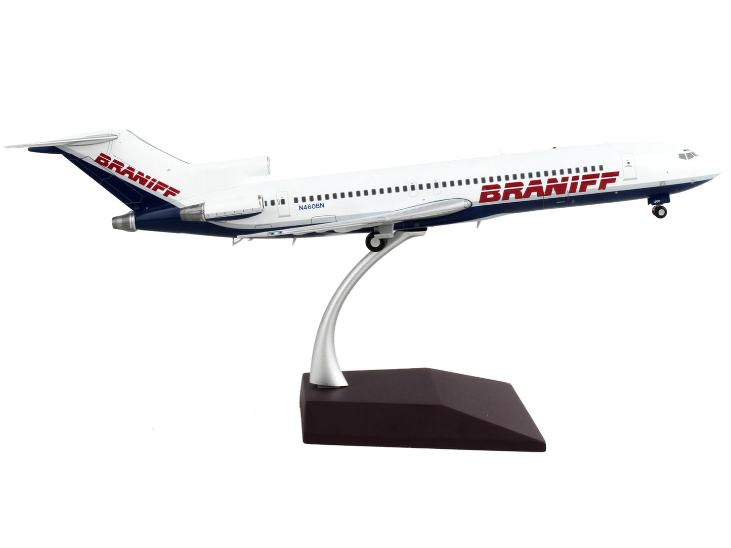 GeminiJets Boeing 727-200 Commercial Aircraft "Braniff International Airways" White and Blue "Gemini 200" Series 1/200 Diecast Model Airplane by GeminiJets