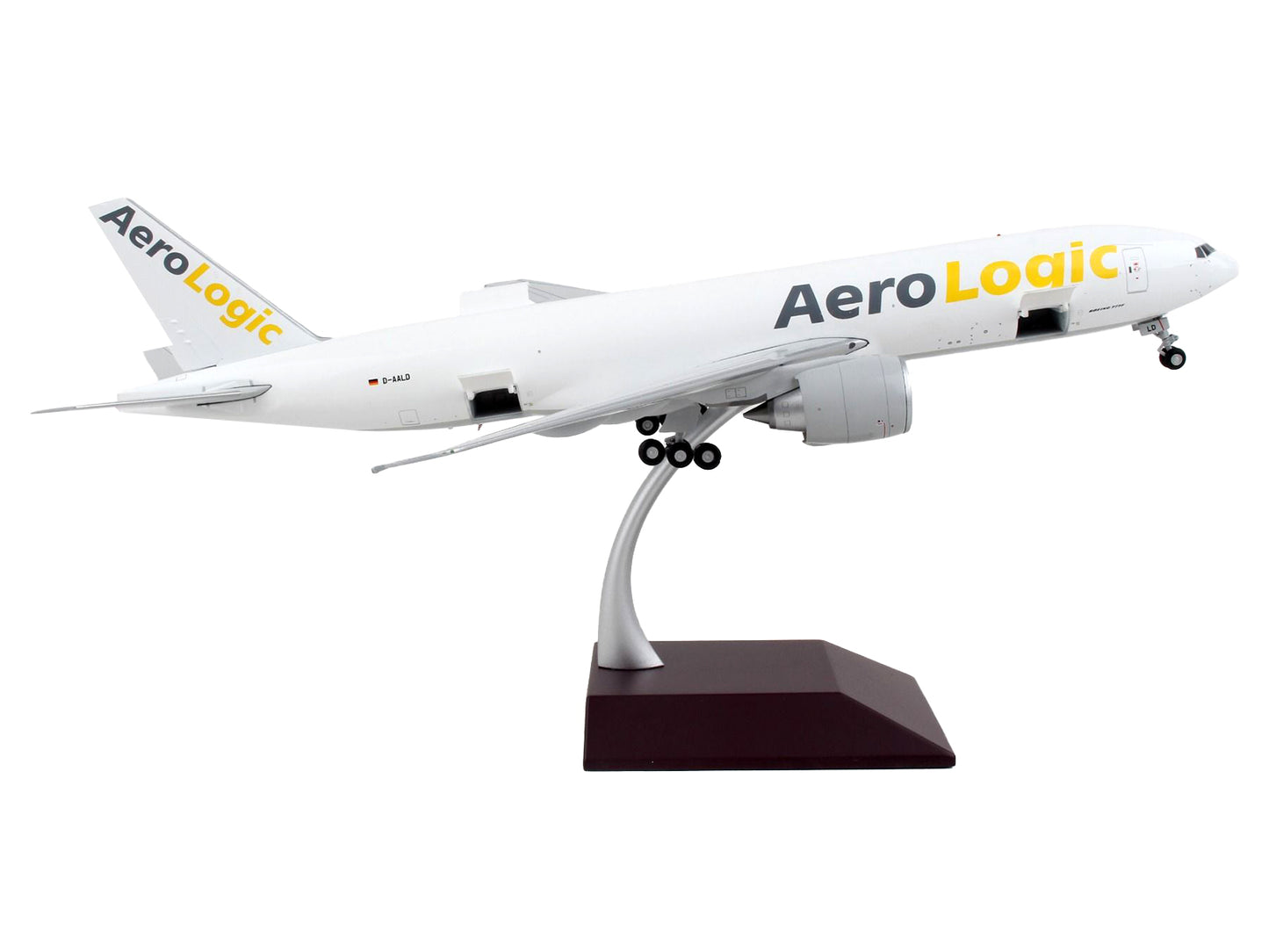 GeminiJets Boeing 777F Commercial Aircraft "AeroLogic" White "Gemini 200 - Interactive" Series 1/200 Diecast Model Airplane by GeminiJets