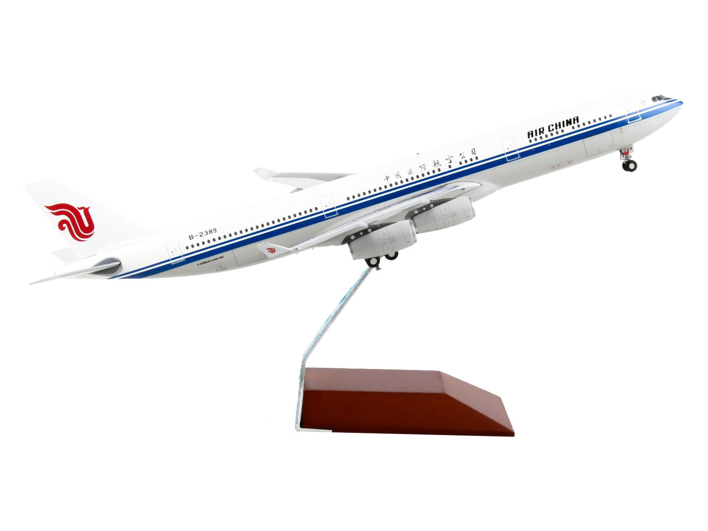 GeminiJets Airbus A340-300 Commercial Aircraft "Air China" White with Blue Stripes "Gemini 200" Series 1/200 Diecast Model Airplane by GeminiJets