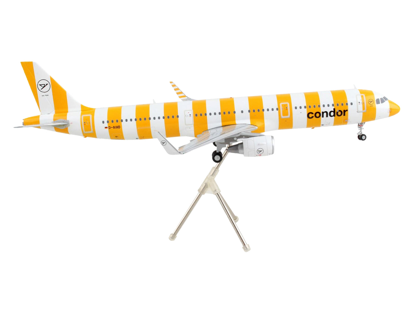 GeminiJets Airbus A321 Commercial Aircraft "Condor Airlines" White and Orange Striped "Gemini 200" Series 1/200 Diecast Model Airplane by GeminiJets