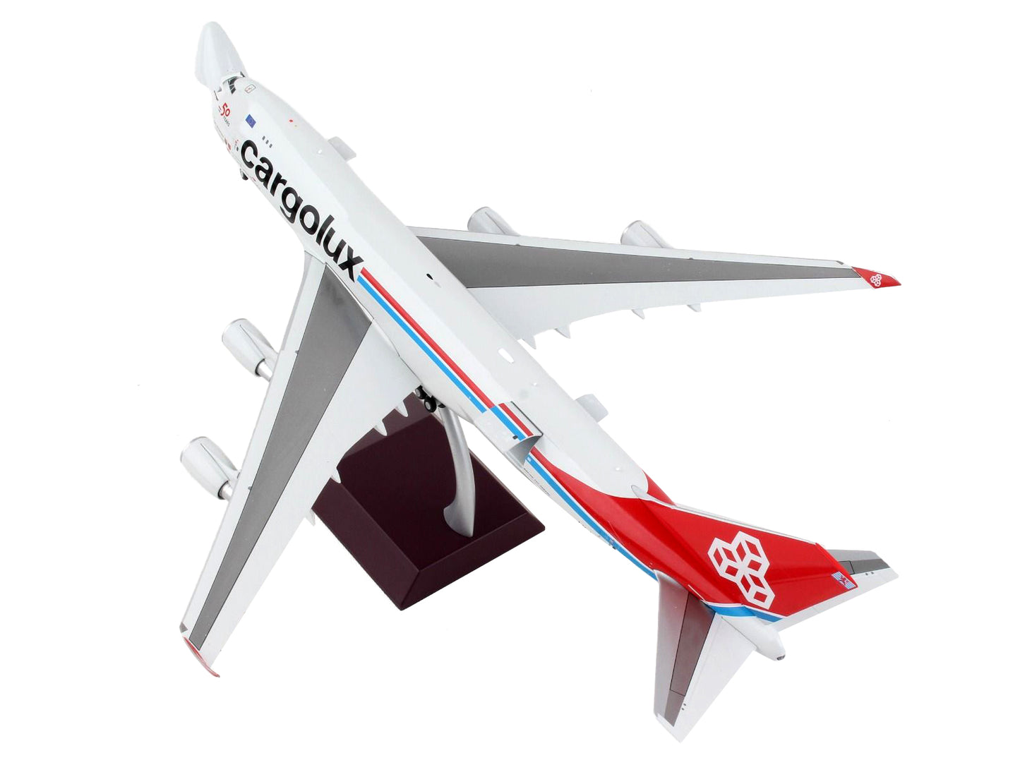 GeminiJets Boeing 747-400F Commercial Aircraft "Cargolux" Gray with Red Tail "Gemini 200 - Interactive" Series 1/200 Diecast Model Airplane by GeminiJets