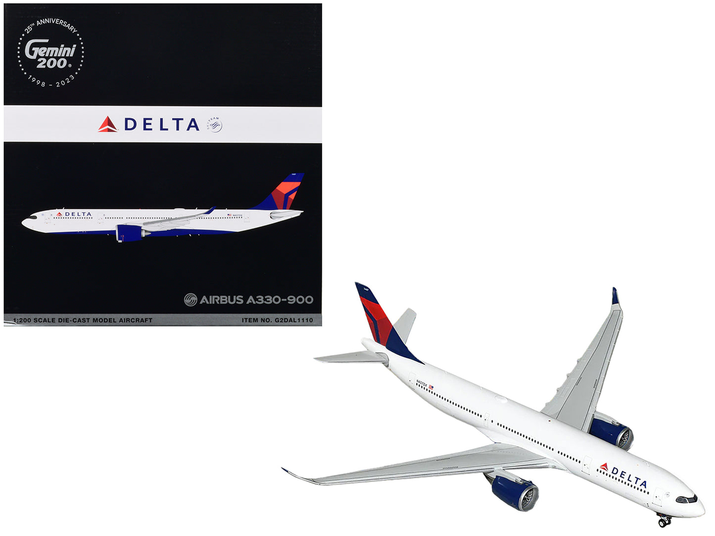 GeminiJets Airbus A330-900 Commercial Aircraft "Delta Air Lines" White with Blue and Red Tail "Gemini 200" Series 1/200 Diecast Model Airplane by GeminiJets